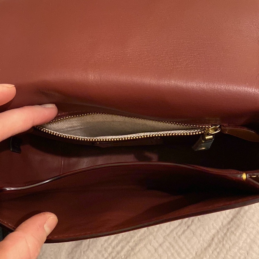 Coach brown genuine glovetanned leather bag . Worn once - Picture 6 of 15